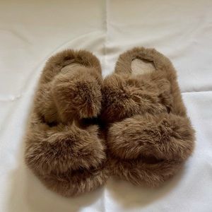 Fuzzy Two Strap Slipper